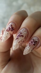 Floral Nail Art Design.