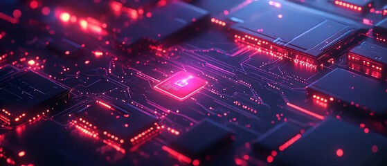 Obraz premium Cybersecurity and safety themes illustrated with glowing locks and data flow, representing technological protection and secure systems