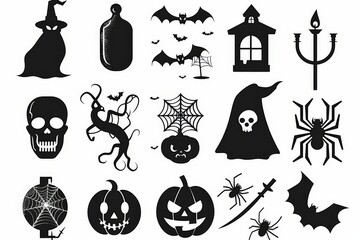 Obraz premium Halloween Icons: A Collection of Spooky Symbols