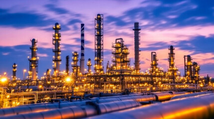Obraz premium oil refinery plant Industry pipeline transport petrochemical