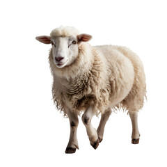 Fototapeta premium Cute sheep on transparent background Generative AI 