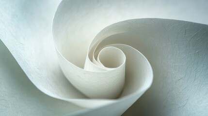 Abstract White Paper Texture: Close-up Origami Spiral