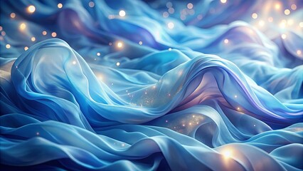 Obraz premium The ethereal dance of flowing fabric, illuminated by a cascade of golden light, evokes a sense of wonder and dreamscape.