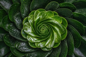 Fototapeta premium Close-up of a lush green succulent plant.