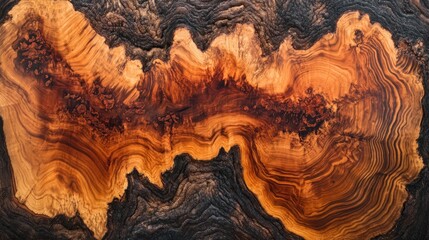 Intricate Wood Grain Pattern with Vivid Color Variations