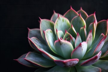 Close-up of a succulent plant with vibrant colors.