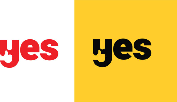 yes vector typography