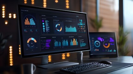 51. A high-tech digital marketing dashboard with real-time data and ad performance metrics