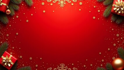 Elegant Red and Gold Christmas Card Warm Holiday Greetings and Festive Design