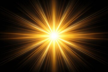 Fototapeta premium Dramatic sun ray overlay, black background, low-light photo effect; perfect design element.