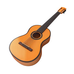 Obraz premium Classic acoustic guitar with a warm orange finish