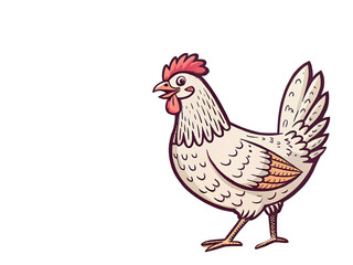 Fototapeta premium a hen retro illustration on transparent