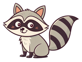 Obraz premium a raccoon retro illustration on transparent