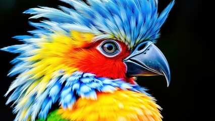 Fototapeta premium Vibrant Rainbow Parrot: A Stunning Display of Nature's Beauty - Perfect for Home Decor, Art Prints, and Wildlife Enthusiasts