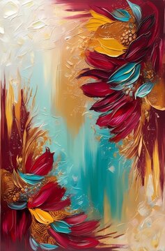 Fondo vibrante pintado a mano con patrones abstractos y colores c&aacute;lidos para expresi&oacute;n creativa