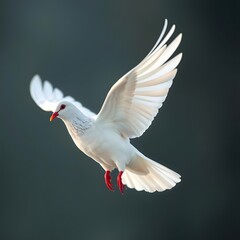 Obraz premium White Dove in Flight: A Symbol of Peace and Serenity