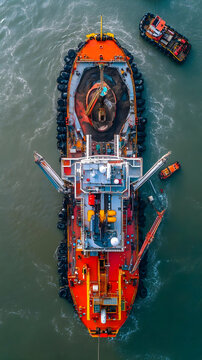 Aerial View of Dredger Vessel