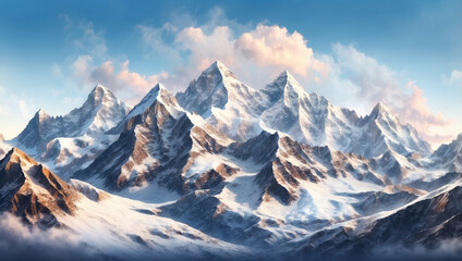 Fototapeta premium Majestic Snow-Capped Mountains