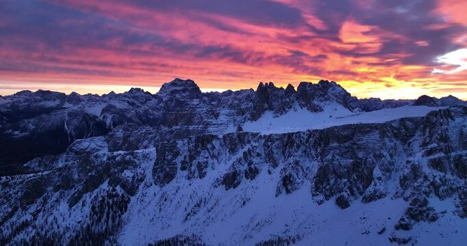 Lastoi the Formin and Croda da lago - The burning sky