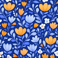 Floral Illustration Seamless Pattern