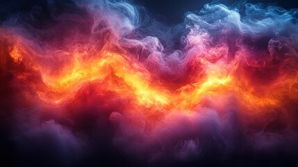 Abstract Swirling Colors of Fire and Smoke