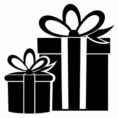 a silhouette gift box vector