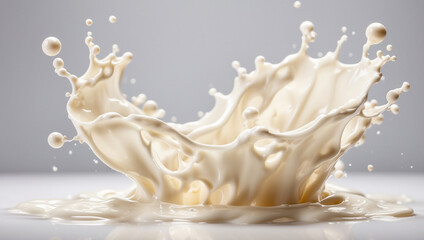 Milk Splash Isolated on White Background