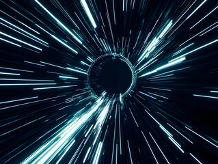 Abstract 3D Background: Glowing Lines Tunnel