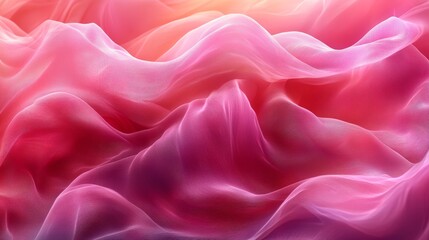 Obraz premium Abstract Fluid Motion Art Composition with Pink Ribbons, perfect for decorative backgrounds, textures, and artistic designs Generative AI