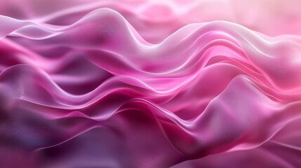 Obraz premium Abstract Fluid Motion Art Composition with Pink Ribbons, perfect for decorative backgrounds, textures, and artistic designs Generative AI