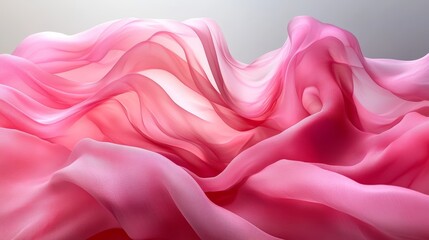 Fototapeta premium Abstract Art Featuring Dynamic Pink Ribbons in Fluid Motion, perfect for decorative backgrounds, wallpapers, or artistic designs Generative AI
