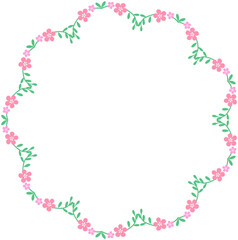 Fototapeta premium Cute Round Flower Frame 