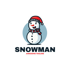 Snowman Simple Mascot Logo