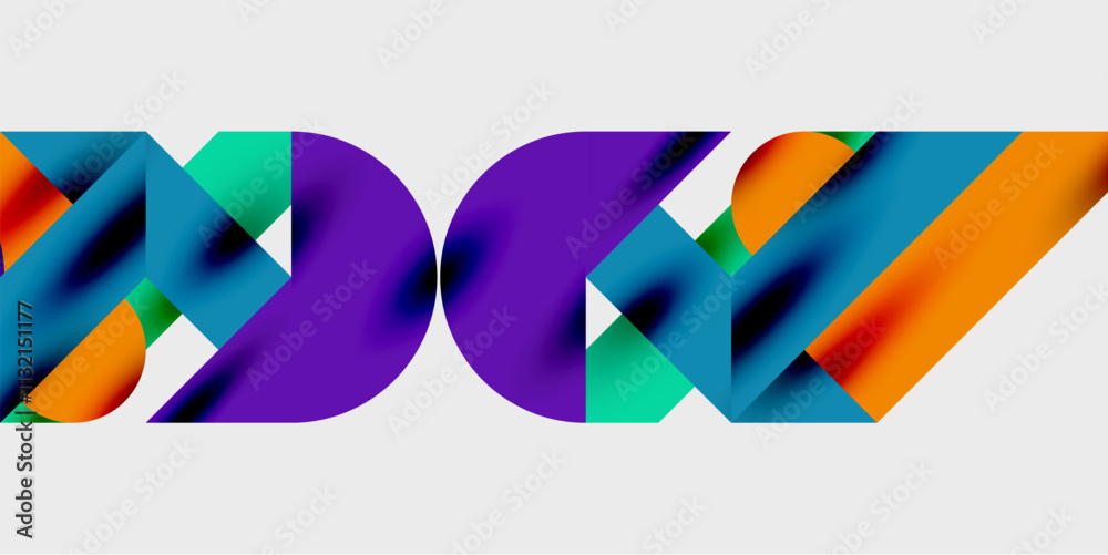 Poster Vibrant abstract background circles with smooth gradients, creating a dynamic and modern design. Ideal for creative, tech, or contemporary-themed projects