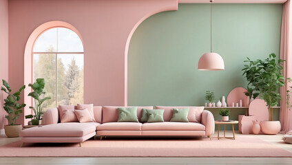 Obraz premium Comfortable Sofa in Modern Living Room