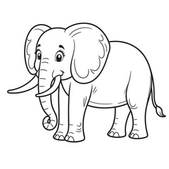 Obraz premium Elephant line art vector on white background 
