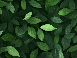 Obraz premium Lush Green Leaves Illustration