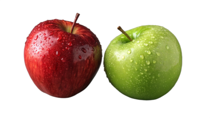  apples isolated on white .Red and Green Apples - A Classic Duo