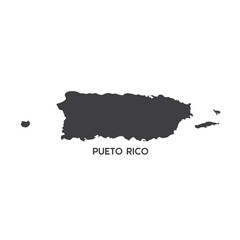 illustration of puerto rico map, vector art.