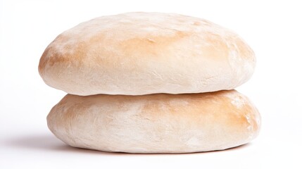 Two Freshly Baked Pita Breads Stacked Closeup Food Photography