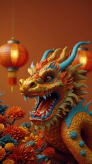 Fototapeta premium chinese dragon statue