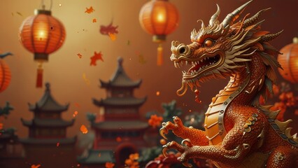 Obraz premium chinese dragon statue