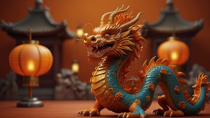 Fototapeta premium chinese dragon statue