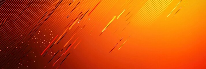 Orange background with diagonal lines and dots, orange gradient, modern design for a social media template.