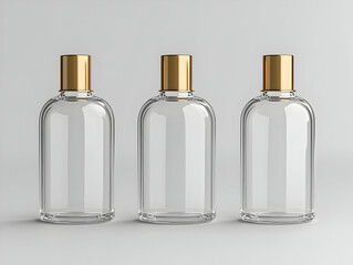 Three Glass Bottles 3D Render