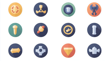  Strength Icon Set Series Design Elements A conceptual icon set relating to strength.