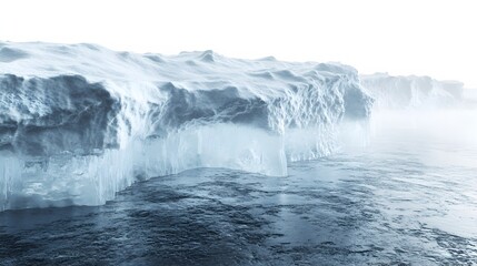 Naklejka premium Majestic Arctic Iceberg Looming Over Frozen Ocean Landscape
