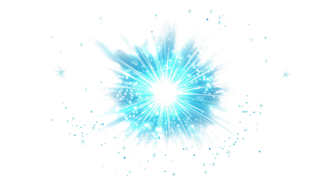 Blue fireworks on white background, Fireworks PNG