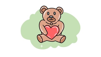 4K video Footage with teddy bear background Illustration. Video animated Cartoon, Cute and Funny with teddy bear