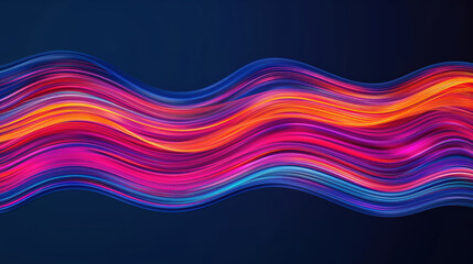 Vibrant Colorful Waves Flowing in a Dynamic Abstract Pattern Against a Dark Background